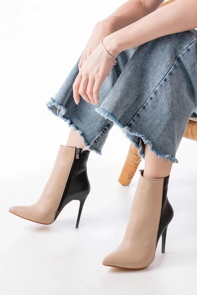 LS-216 Nut Yüksek İnce Topuklu Fermuarlı Kadın Bot ürün görseli 1