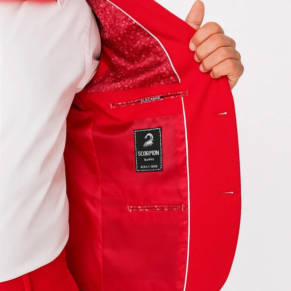 Erkek  Tek Düğme Slim Fit Takım Elbise - Şık Ofis ve Davet Kombini - Resim 2