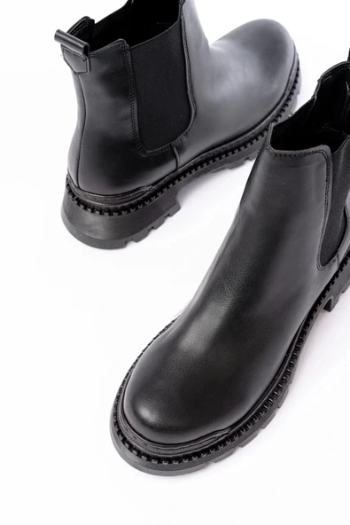 2051-2137 Siyah Lastikli Günlük Kadın Bot - Resim 4