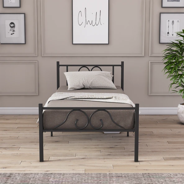 Berkin Metal Karyola 90x200 cm Siyah Renk - Resim 2