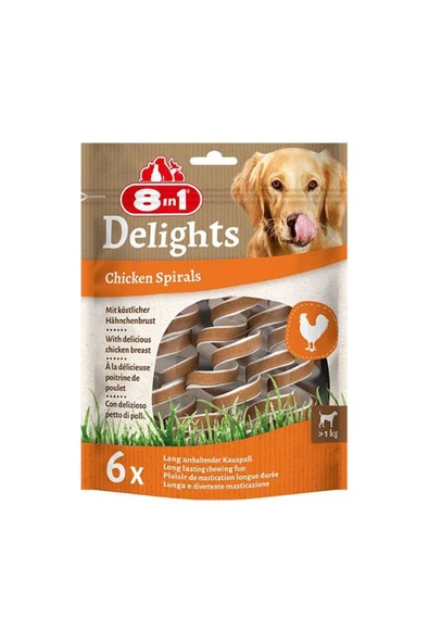8IN1 Delights Smart Spirals Tavuklu Burgu Köpek Ödülü - 5