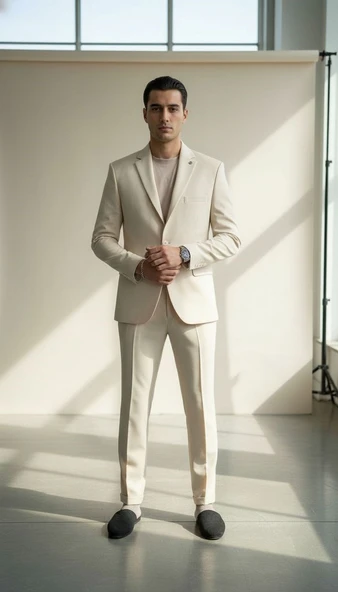 Erkek  Tek Düğme Slim Fit Takım Elbise - Şık Ofis ve Davet Kombini - Resim 4