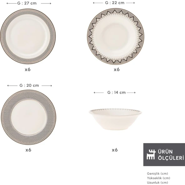 Karaca Globe 24 Parça 6 Kişilik Yemek Takımı - 2