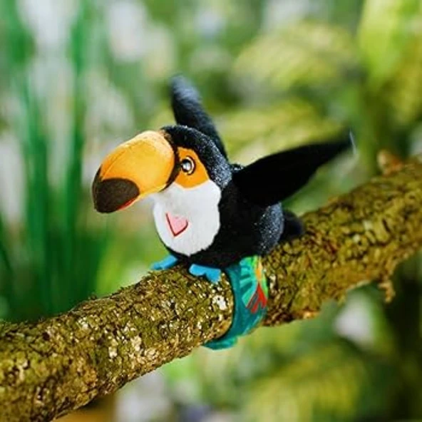 Peluş Ses Tekrarlı Hayvan Bileklik Aksesuar - Tukan Kuşu - 3