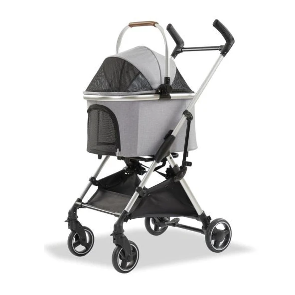 EuroDog Katlanabilir Köpek Arabası Gri 60x44x100 cm - 3