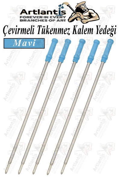 Çevirmeli Tükenmez Kalem Yedeği 5 Adet Tükenmez Kalem İçi Yedek Metal Tükenmez Kalem İçi Okul Ofis Jel Kalem İçi - 2