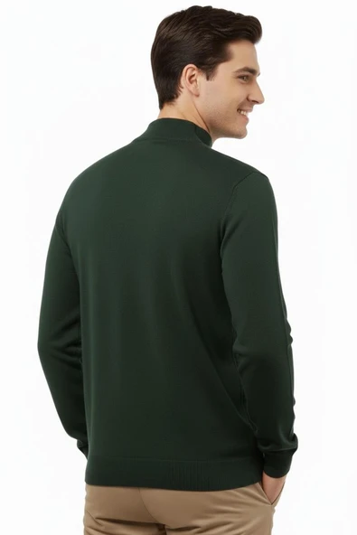 Erkek Yarım Balıkçı Kazak Çelik Örgü Regular Kalıp 5204B BGL-ST04855 - Resim 12