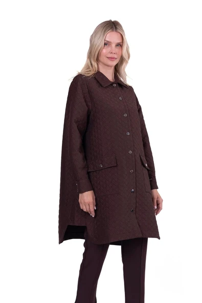 İnvee Kapitone KAHVE  Ceket 6879 - Resim 4