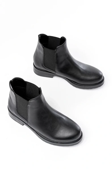 165-230 Siyah Lastikli Günlük Kadın Bot - Resim 5