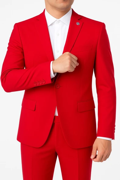 Erkek  Tek Düğme Slim Fit Takım Elbise - Şık Ofis ve Davet Kombini ürün görseli