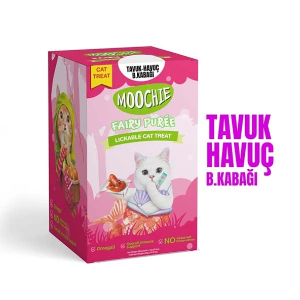 Moochie Tavuk Havuç ve Bal Kabaklı Krema Kedi Ödülü 30 x 15gr ürün görseli