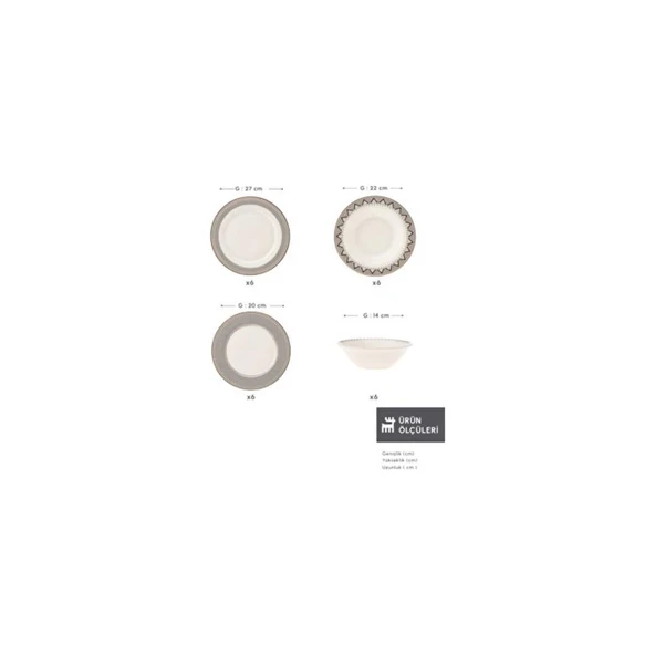 Karaca Globe 24 Parça 6 Kişilik Yemek Takımı - 12