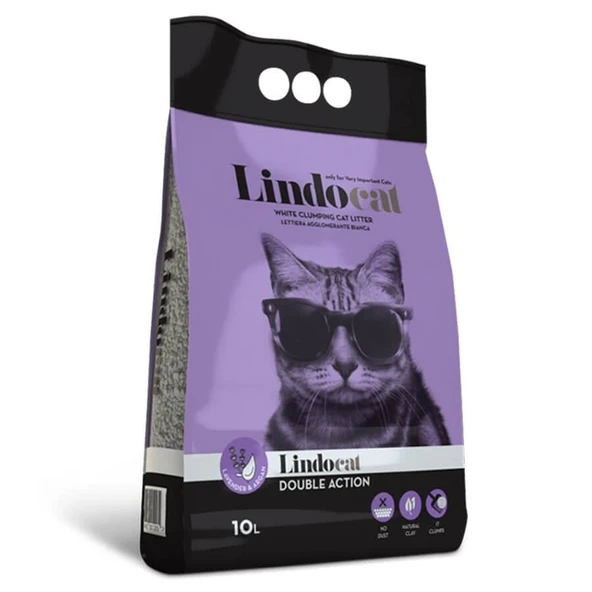 Lindo Cat Double Action Argan Yağı & Lavanta Kokulu Topaklanan Kedi Kumu 10L - Resim 2