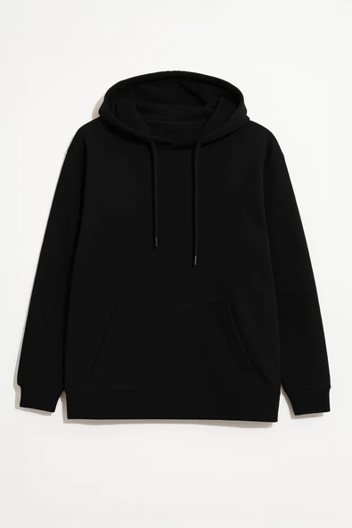 Kadın Kapüşonlu Cepli Sweatshirt - Resim 3