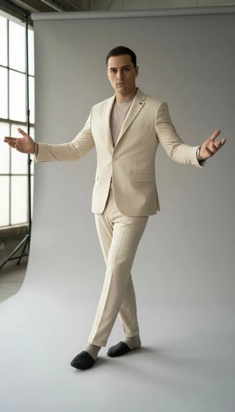 Erkek  Tek Düğme Slim Fit Takım Elbise - Şık Ofis ve Davet Kombini - Resim 2