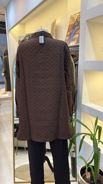 İnvee Kapitone kahve Ceket 6827 - Resim 2