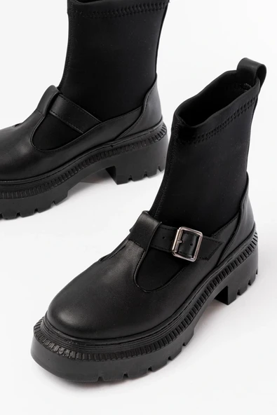 236-2034 Siyah Streç Günlük Kadın Bot - Resim 3