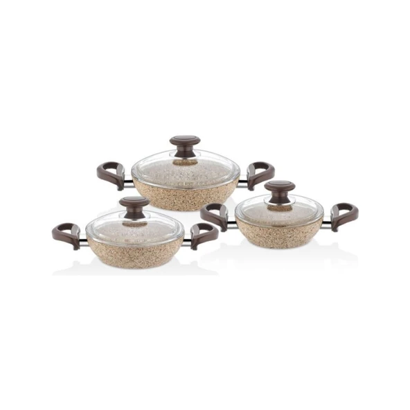 FALEZ CREAMY 6 PARÇA SAHAN SET 18-20-22CM CRE 3060 ürün görseli 1