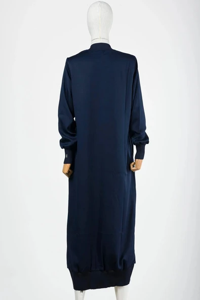 invee Fermuarlı Triko Detaylı Kap LACİVERT 6430 - Resim 6