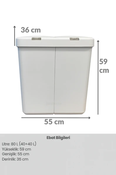 4’lü Katlanabilir Çamaşır Sepeti Seti – 80 Litre Kirli Sepeti, Sele, Su Kovası ve Maşrapa - 4