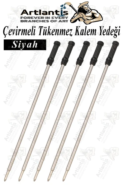 Çevirmeli Tükenmez Kalem Yedeği 5 Adet Tükenmez Kalem İçi Yedek Metal Tükenmez Kalem İçi Okul Ofis Jel Kalem İçi - 3