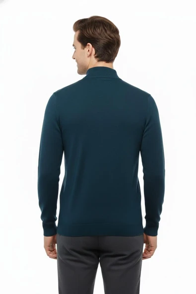 Erkek Yarım Balıkçı Kazak Çelik Örgü Regular Kalıp 5204B BGL-ST04855 - Resim 10