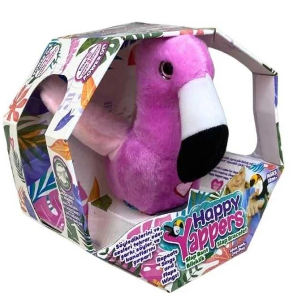 Peluş Ses Tekrarlı Hayvan Bileklik Aksesuar - Pembe Flamingo - 2