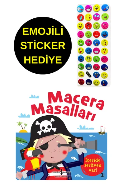 EMOJİLİ  STİCKER HEDİYE  - OKUL ÖNCESİ RESİMLİ KİTAPLAR  - MACERA MASALLARI ürün görseli
