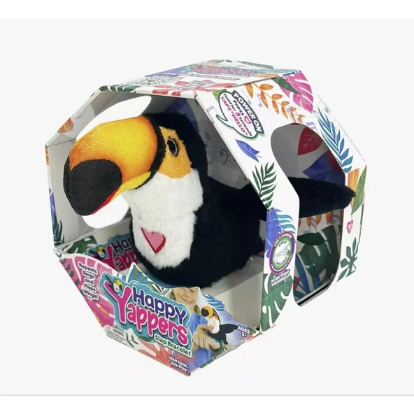 Peluş Ses Tekrarlı Hayvan Bileklik Aksesuar - Tukan Kuşu - 2