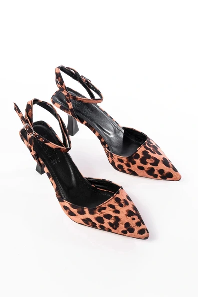 ST-004 Leopar Günlük 7 cm Topuklu Bayan Ayakkabı - Resim 4