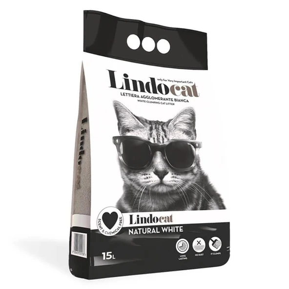 Lindo Cat Lindocat Natural Kokusuz Kalın Taneli Topaklanan Bentonit Kedi Kumu 10 Lt - 2