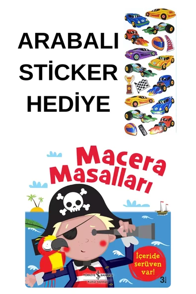 ARABALI STİCKER HEDİYELİ - OKUL ÖNCESİ RESİMLİ KİTAPLAR MASAL - MACERA MASALLARI ürün görseli