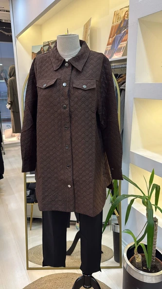 İnvee Kapitone kahve Ceket 6827 ürün görseli 1