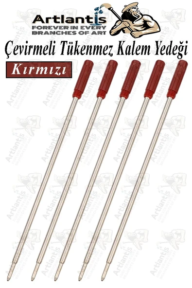 Çevirmeli Tükenmez Kalem Yedeği 5 Adet Tükenmez Kalem İçi Yedek Metal Tükenmez Kalem İçi Okul Ofis Jel Kalem İçi