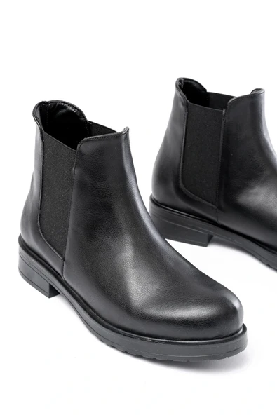 165-230 Siyah Lastikli Günlük Kadın Bot - Resim 3