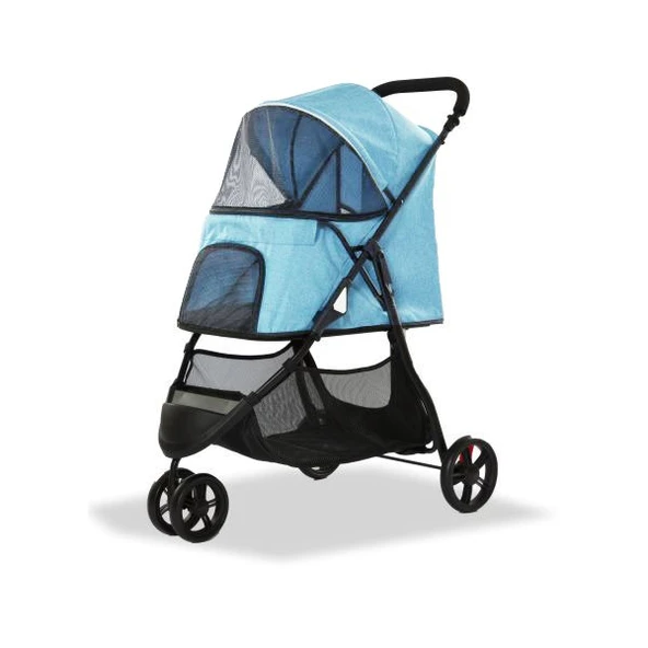 EuroDog Katlanabilir Köpek Arabası Mavi 74,5x52,2x98 cm