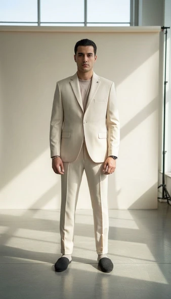 Erkek  Tek Düğme Slim Fit Takım Elbise - Şık Ofis ve Davet Kombini - Resim 3