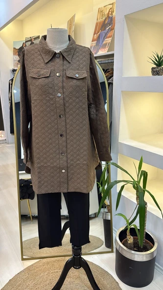 İnvee Kapitone vizon Ceket 6827 - Resim 5