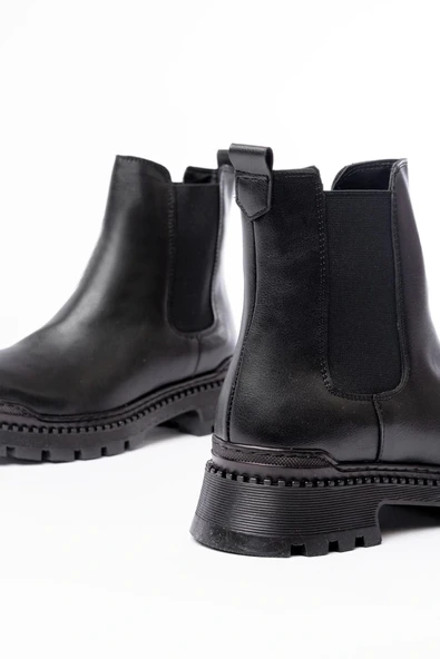 2051-2137 Siyah Lastikli Günlük Kadın Bot - Resim 5