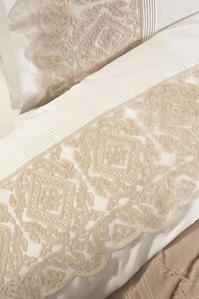 Çeyiz Diyarı Hürrem 10 Parça Battaniyeli Çeyiz Seti Bej - Resim 5