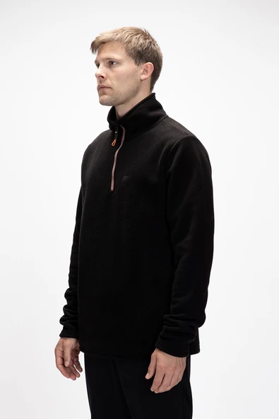 Bad Bear Sky Siyah Yarım Fermuarlı Erkek Polar - Resim 5