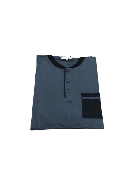 Pijamoni Erkek %100 Pamuk Penye Mevsimlik Uzun Kollu Pijama Takımı 6840