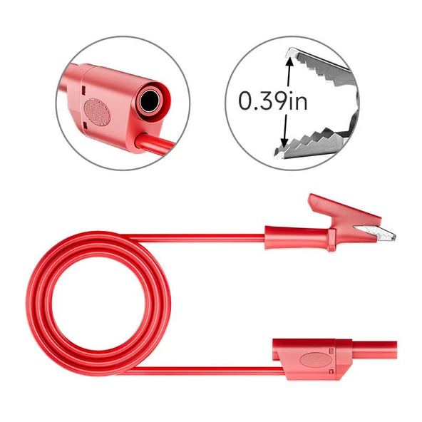 P1018A Multımetre krokodil Test Uçu Kablo Kiti - Kırmızı/Siyah/Sarı/Yeşil/Mavi - Resim 3