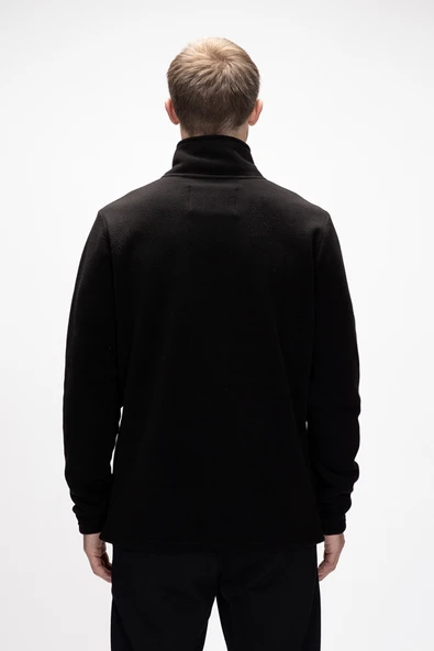 Bad Bear Sky Siyah Yarım Fermuarlı Erkek Polar - Resim 4