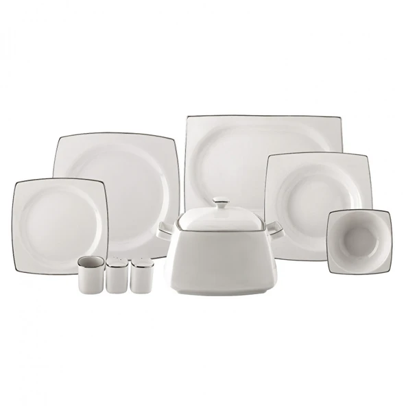 Karaca Talia Fine Cream Yemek Takımı Platin Takımı Yedek Parça Kare 153.03.07.7259