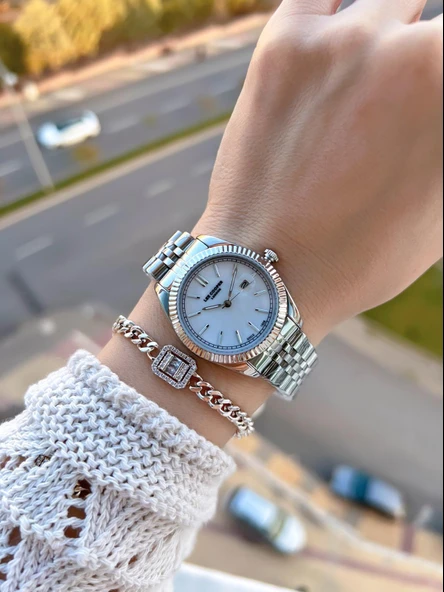 Lee Cooper Çelik Kordonlu 3 Atm Suya Dayanıklı 2 Yıl Garantili Kadın Kol Saati BC.08210.570 - Resim 2