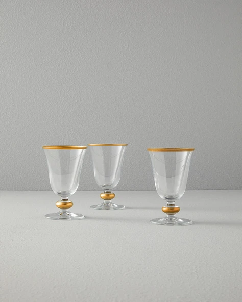 English Home Golden Orient Cam 3'lü Cup - Dondurma Kasesi Gold - Resim 2