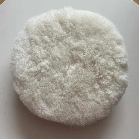 ( 3'lü Set) Koyun Postu Pedi Ø 125 mm + Cırt Taban + M14 Pasta Cila Polisaj Kuzu Postu Yünü Keçesi - Resim 7