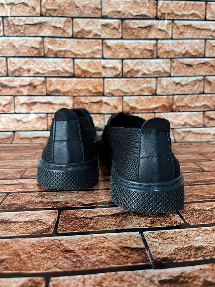 TAŞLI GÜNLÜK ORTORPEDİK TABAN KADIN TRİKO BABET SİYAH - Resim 4