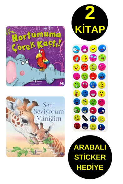EMOJİLİ  STİCKER HEDİYE  - OKUL ÖNCESİ RESİMLİ KİTAPLAR  - HORTUMUMA ÇÖREK KAÇTI - SENİ SEVİYORUM MİNİĞİM ürün görseli